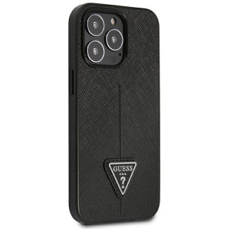 Guess GUHCP14LPSATLK iPhone 14 Pro 6,1&quot; černo/černé pevné pouzdro SaffianoTriangle Logo