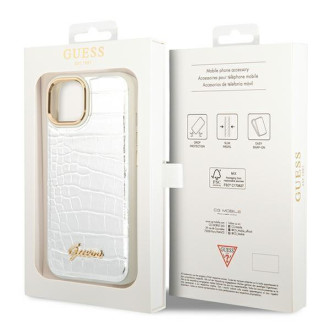 Guess GUHCP14SHGCRHS iPhone 14 6.1 &quot;silver / silver hardcase Croco Collection