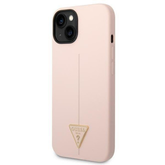 Guess GUHCP14SSLTGP iPhone 14 6.1&quot; pink/pink hardcase Silicone Triangle