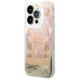 Guess GUHCP14XLFLSD iPhone 14 Pro Max 6.7&quot; gold/gold hardcase Paisley Liquid Glitter