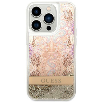 Guess GUHCP14XLFLSD iPhone 14 Pro Max 6.7&quot; gold/gold hardcase Paisley Liquid Glitter