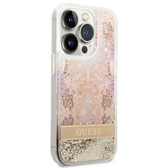 Guess GUHCP14XLFLSD iPhone 14 Pro Max 6.7&quot; gold/gold hardcase Paisley Liquid Glitter