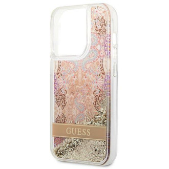 Guess GUHCP14XLFLSD iPhone 14 Pro Max 6.7&quot; gold/gold hardcase Paisley Liquid Glitter