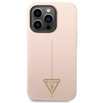 Guess GUHCP14XSLTGP iPhone 14 Pro Max 6.7&quot; pink/pink hardcase Silicone Triangle