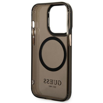 Guess GUHMP14LHTCMK iPhone 14 Pro 6.1&quot; black/black hard case Gold Outline Translucent MagSafe