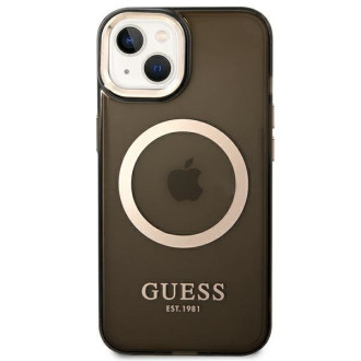 Guess GUHMP14MHTCMK iPhone 14 Plus 6,7&quot; černo/černé pevné pouzdro Gold Outline Translucent MagSafe
