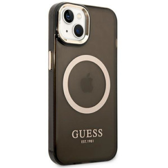 Guess GUHMP14MHTCMK iPhone 14 Plus 6,7&quot; černo/černé pevné pouzdro Gold Outline Translucent MagSafe