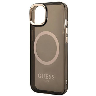 Guess GUHMP14MHTCMK iPhone 14 Plus 6,7&quot; černo/černé pevné pouzdro Gold Outline Translucent MagSafe