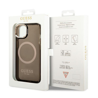 Guess GUHMP14MHTCMK iPhone 14 Plus 6,7&quot; černo/černé pevné pouzdro Gold Outline Translucent MagSafe