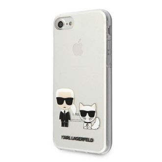 Karl Lagerfeld KLHCI8CKTR pevný obal na iPhone 7/8/SE 2020 / SE 2022 Transparent Karl &amp; Choupette
