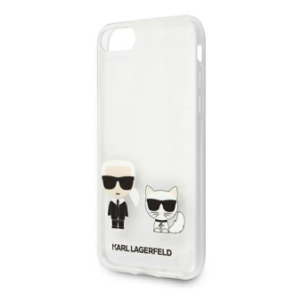 Karl Lagerfeld KLHCI8CKTR pevný obal na iPhone 7/8/SE 2020 / SE 2022 Transparent Karl &amp; Choupette