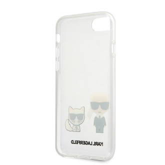 Karl Lagerfeld KLHCI8CKTR pevný obal na iPhone 7/8/SE 2020 / SE 2022 Transparent Karl &amp; Choupette