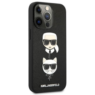 Karl Lagerfeld KLHCP13XSAKICKCBK iPhone 13 Pro Max 6,7&quot; černý/černý pevný obal Saffiano Karl &amp; Choupette