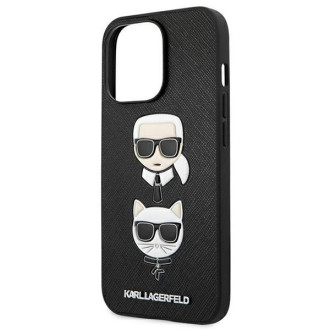 Karl Lagerfeld KLHCP13XSAKICKCBK iPhone 13 Pro Max 6,7&quot; černý/černý pevný obal Saffiano Karl &amp; Choupette