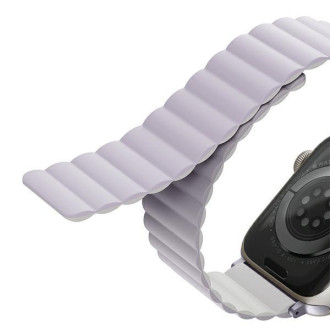 UNIQ pasek Revix Apple Watch Series 4/5/6/7/8/SE/SE2 38/40/41mm. Reversible Magnetic lilak-biały/lilac-white