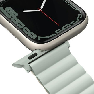 UNIQ pasek Revix Apple Watch Series 4/5/6/7/8/SE/SE2/Ultra 42/44/45mm. Reversible Magnetic szałwia-beżowy/sage-beige