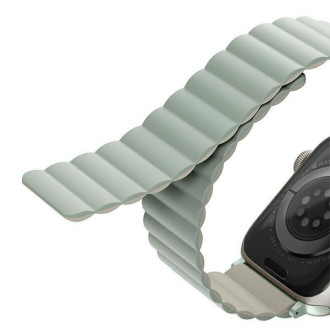 UNIQ pasek Revix Apple Watch Series 4/5/6/7/8/SE/SE2/Ultra 42/44/45mm. Reversible Magnetic szałwia-beżowy/sage-beige
