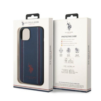 US Polo USHCP14MPFAV iPhone 14 Plus 6.7 &quot;navy blue / navy blue Leather Stitch