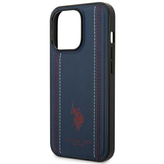 US Polo USHCP14XPFAV iPhone 14 Pro Max 6.7 &quot;navy blue Leather Stitch