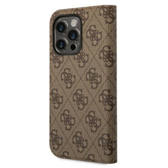 Guess GUBKP14LHG4SHW iPhone 14 Pro 6.1 &quot;brown / brown book 4G Vintage Gold Logo