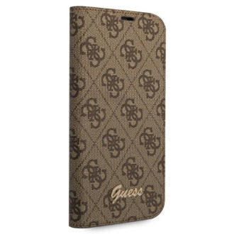 Guess GUBKP14LHG4SHW iPhone 14 Pro 6.1 &quot;brown / brown book 4G Vintage Gold Logo