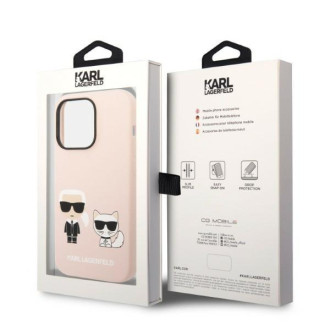 Karl Lagerfeld KLHMP14LSSKCI iPhone 14 Pro 6.1 &quot;hardcase light pink / light pink Silicone Karl &amp; Choupette Magsafe