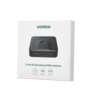 Ugreen přepínač Rozbočovač HDMI - 2x HDMI 4K 60Hz černý (CM217)