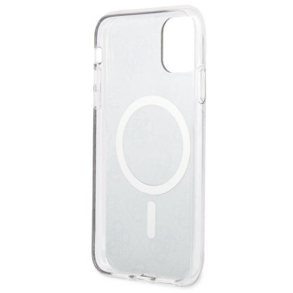 Set Guess GUBPN61H4EACSW pouzdro+nabíječka iPhone 11 6,1" hnědé/hnědé pevné pouzdro 4G Print MagSafe
