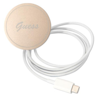 Set Guess GUBPN61H4EACSW pouzdro+nabíječka iPhone 11 6,1" hnědé/hnědé pevné pouzdro 4G Print MagSafe