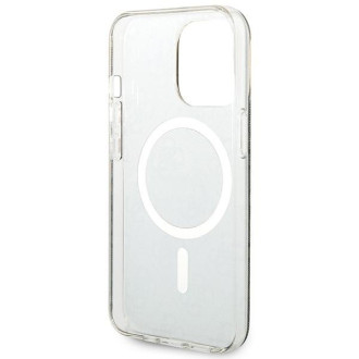 Set Guess GUBPP13LH4EACSW Case+ Charger iPhone 13 Pro hnědé/hnědé pevné pouzdro 4G Print MagSafe