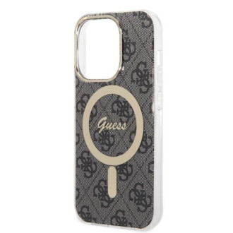 Set Guess GUBPP14LH4EACSK Case+ Charger iPhone 14 Pro 6,1" černý/černý pevný obal 4G Print MagSafe