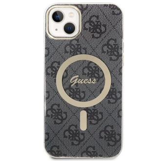 Set Guess GUBPP14MH4EACSK Case+ Charger iPhone 14 Plus 6,7" černý/černý pevný obal 4G Print MagSafe