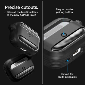 Spigen RUGGED ARMOR Apple AIRPODS PRO 1/2 MATTE BLACK