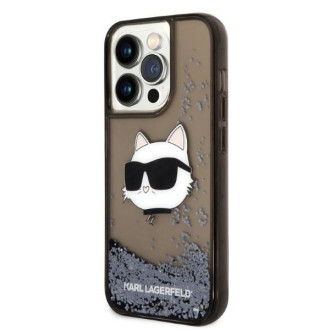 Karl Lagerfeld KLHCP14LLNCHCK iPhone 14 Pro 6,1&quot; černo/černé pevné pouzdro Glitter Choupette Head