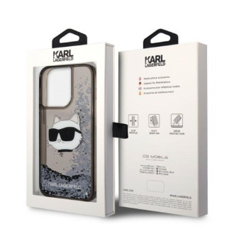 Karl Lagerfeld KLHCP14LLNCHCK iPhone 14 Pro 6,1&quot; černo/černé pevné pouzdro Glitter Choupette Head