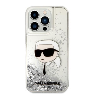 Karl Lagerfeld KLHCP14LLNKHCH iPhone 14 Pro 6,1&quot; stříbrný/stříbrný pevný obal Glitter Karl Head