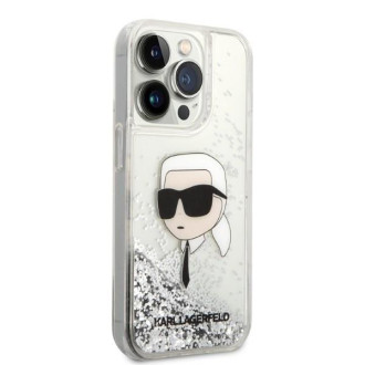 Karl Lagerfeld KLHCP14LLNKHCH iPhone 14 Pro 6,1&quot; stříbrný/stříbrný pevný obal Glitter Karl Head