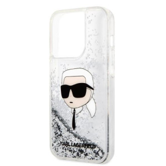 Karl Lagerfeld KLHCP14LLNKHCH iPhone 14 Pro 6,1&quot; stříbrný/stříbrný pevný obal Glitter Karl Head