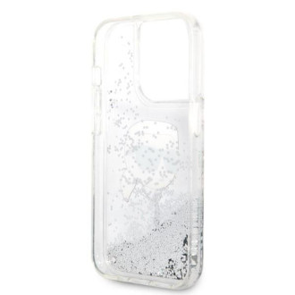 Karl Lagerfeld KLHCP14LLNKHCH iPhone 14 Pro 6,1&quot; stříbrný/stříbrný pevný obal Glitter Karl Head