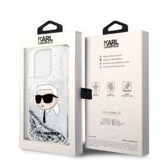 Karl Lagerfeld KLHCP14LLNKHCH iPhone 14 Pro 6,1&quot; stříbrný/stříbrný pevný obal Glitter Karl Head