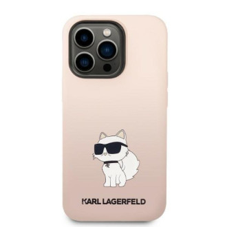 Karl Lagerfeld KLHCP14LSNCHBCP iPhone 14 Pro 6,1&quot; pevný obal růžový/růžový silikonový chupette