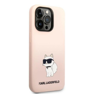 Karl Lagerfeld KLHCP14LSNCHBCP iPhone 14 Pro 6,1&quot; pevný obal růžový/růžový silikonový chupette