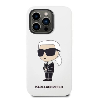 Karl Lagerfeld KLHCP14LSNIKBCH pevný obal iPhone 14 Pro 6,1&quot; bílý/bílý silikonový Ikonik