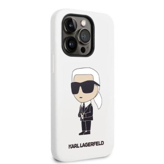 Karl Lagerfeld KLHCP14LSNIKBCH pevný obal iPhone 14 Pro 6,1&quot; bílý/bílý silikonový Ikonik