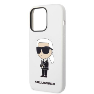 Karl Lagerfeld KLHCP14LSNIKBCH pevný obal iPhone 14 Pro 6,1&quot; bílý/bílý silikonový Ikonik