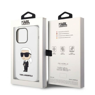 Karl Lagerfeld KLHCP14LSNIKBCH pevný obal iPhone 14 Pro 6,1&quot; bílý/bílý silikonový Ikonik