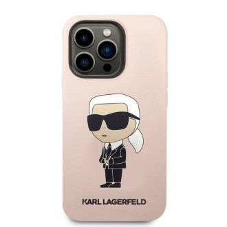 Karl Lagerfeld KLHCP14LSNIKBCP iPhone 14 Pro 6,1&quot; pevný obal růžový/růžový silikonový Ikonik