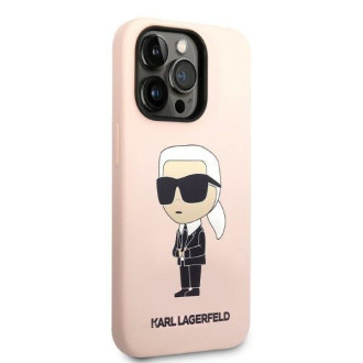 Karl Lagerfeld KLHCP14LSNIKBCP iPhone 14 Pro 6,1&quot; pevný obal růžový/růžový silikonový Ikonik