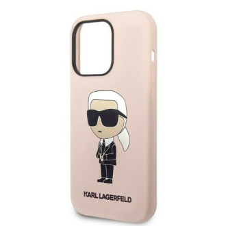 Karl Lagerfeld KLHCP14LSNIKBCP iPhone 14 Pro 6,1&quot; pevný obal růžový/růžový silikonový Ikonik