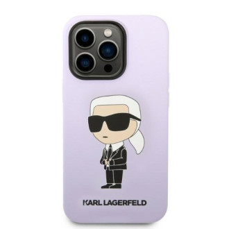 Karl Lagerfeld KLHCP14LSNIKBCU iPhone 14 Pro 6,1&quot; pevný obal fialový/fialový silikonový Ikonik